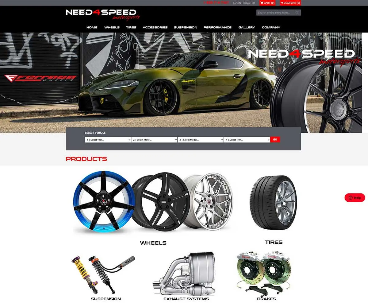 Automotive accessories website design