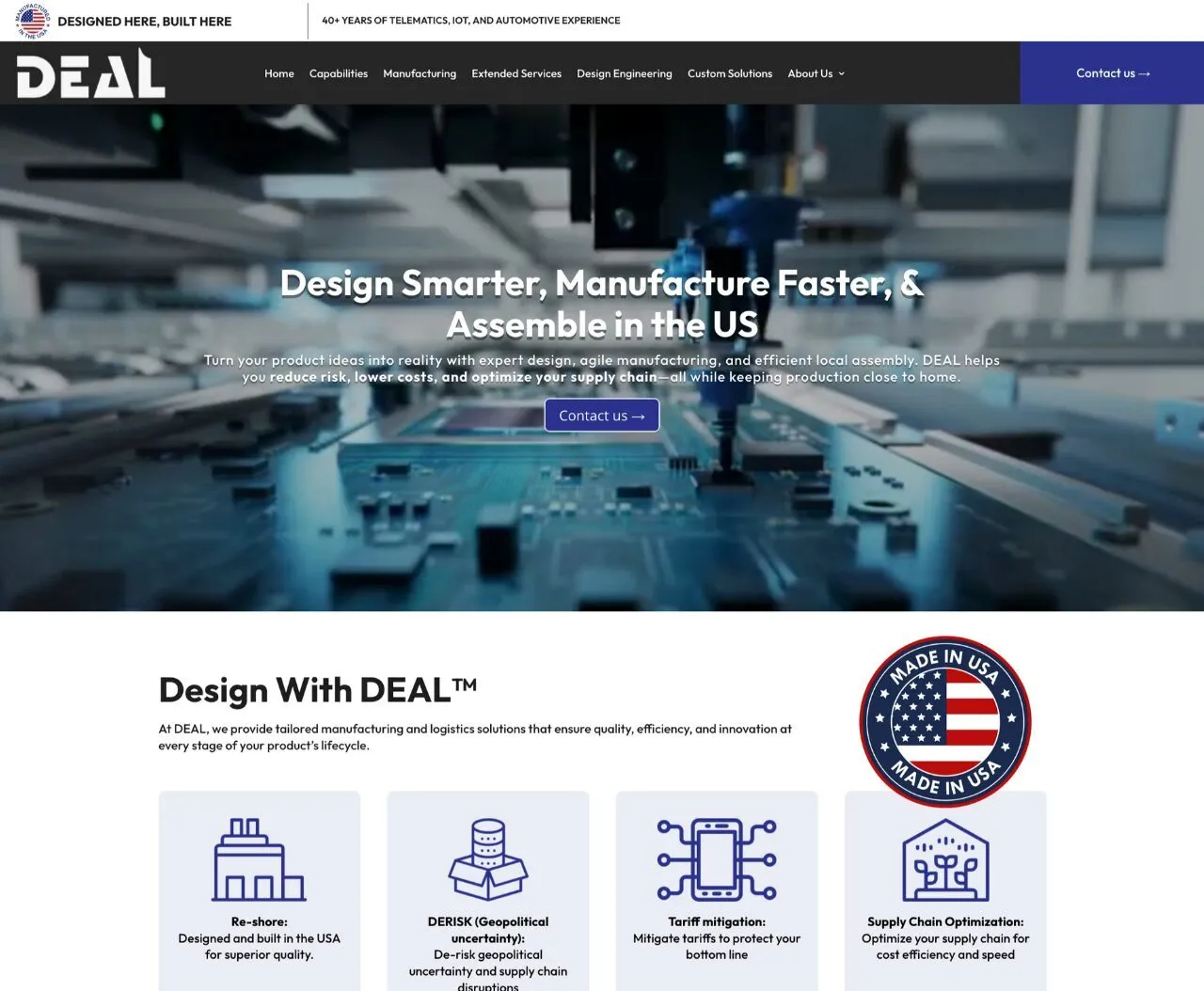 Danlaw Electronics ODM company website design by Blue Lake Web Design in Novi