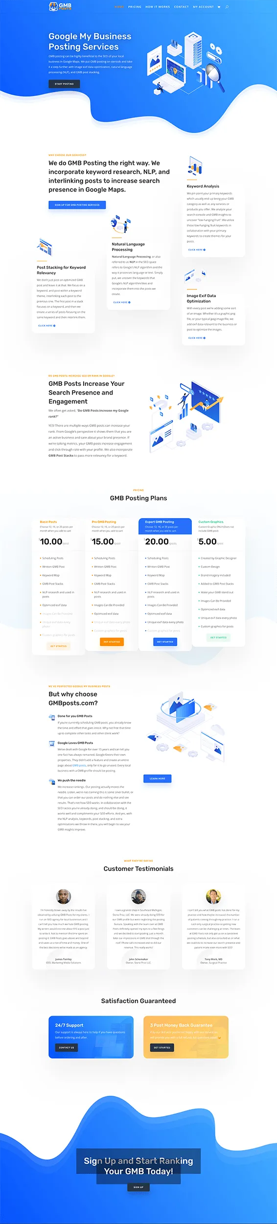 GMB Posts digital services website design with ecommerce